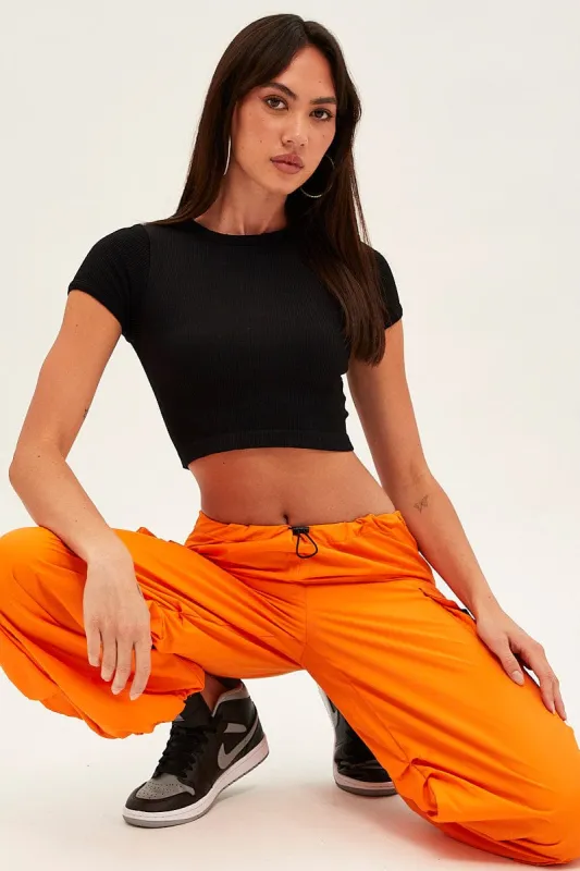 Black T Shirt Short Sleeve Crew Neck Seamless sold by Ally Fashion