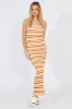 Multi Stripe Knit Dress Maxi Crochet sold by Ally Fashion