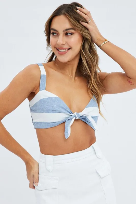 Stripe Tie Front Bandeau sold by Ally Fashion