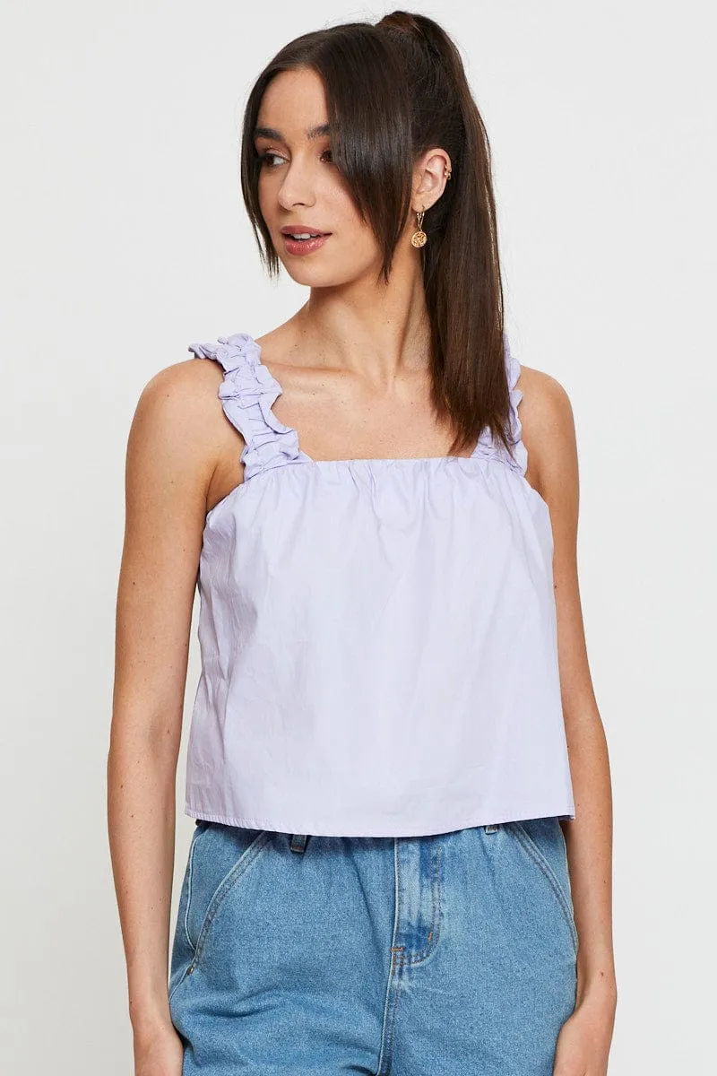 Purple Square Neck Crop Top sold by Ally Fashion product image thumbnail 2