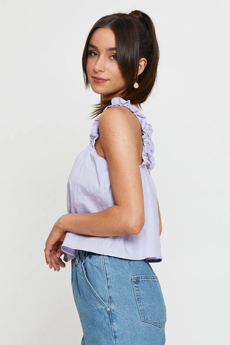 Purple Square Neck Crop Top sold by Ally Fashion product image thumbnail 4