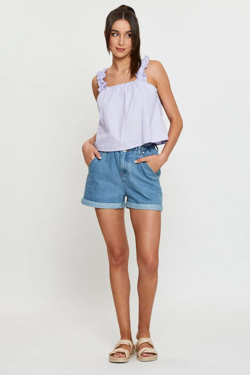 Purple Square Neck Crop Top sold by Ally Fashion product image thumbnail 3