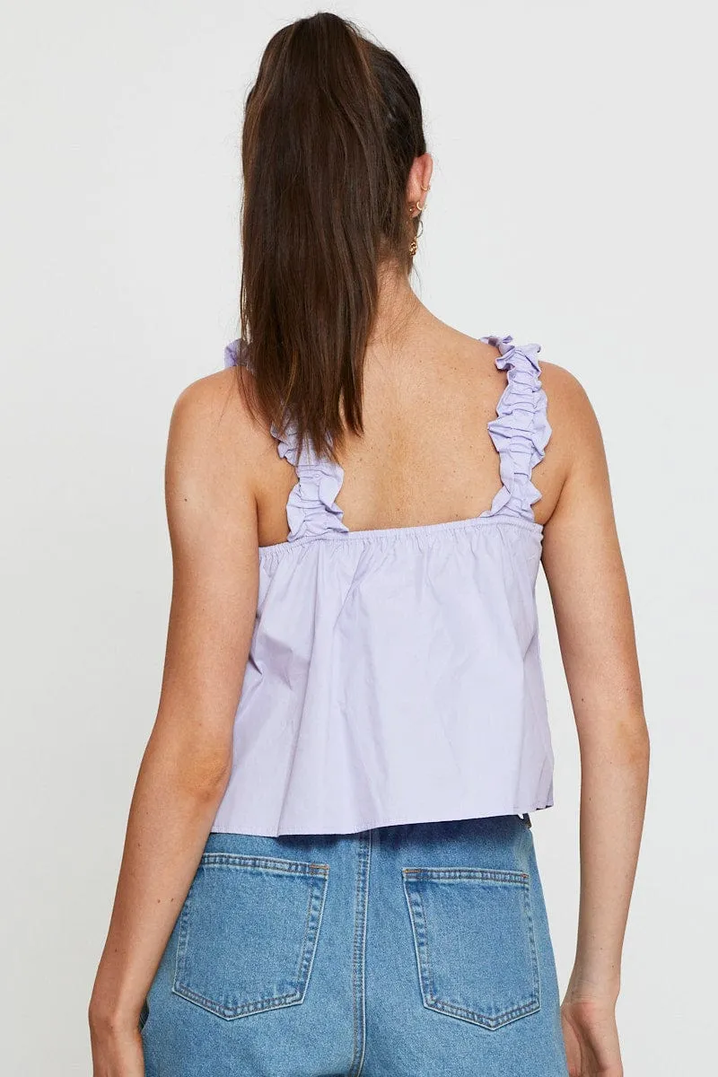 Purple Square Neck Crop Top sold by Ally Fashion product image thumbnail 5