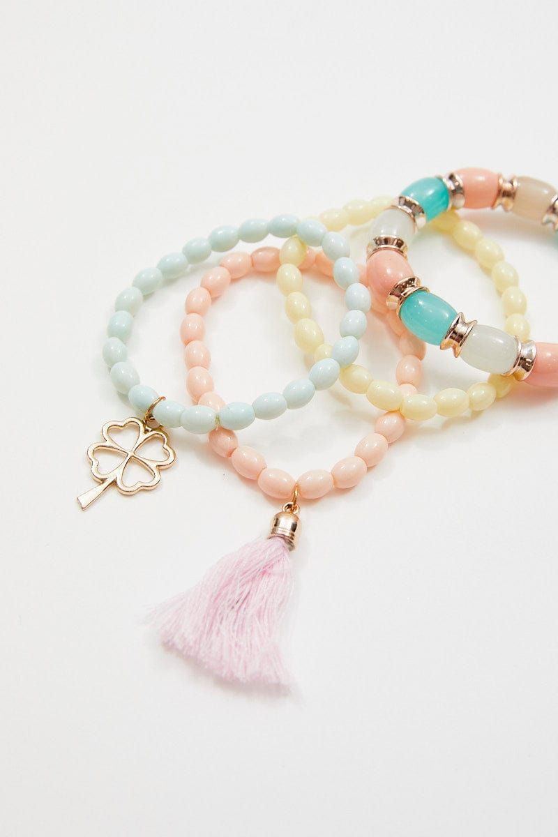 Pink Beaded Bracelet sold by Ally Fashion product image thumbnail 3