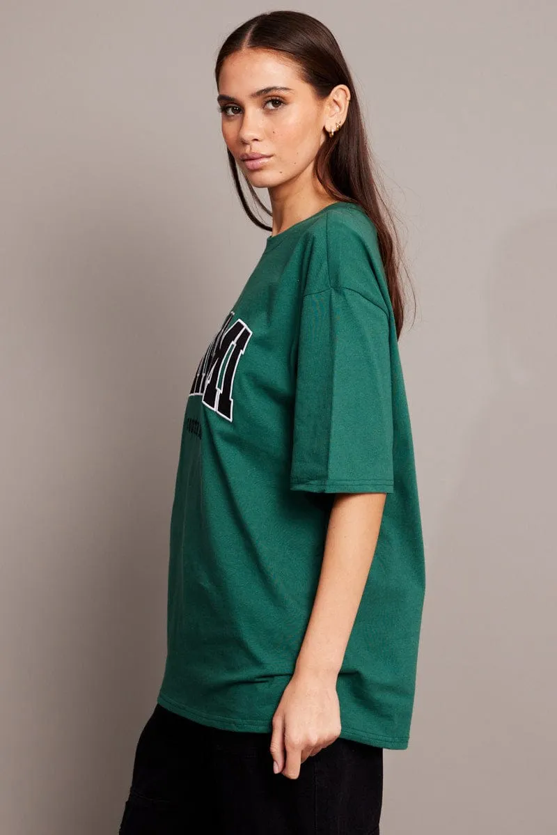 Green Graphic Tee Short Sleeve sold by Ally Fashion product image thumbnail 4