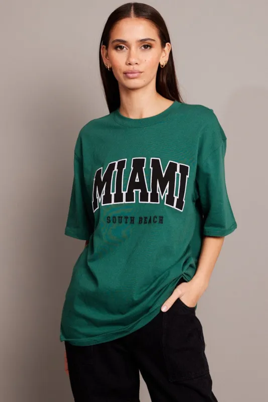 Green Graphic Tee Short Sleeve sold by Ally Fashion