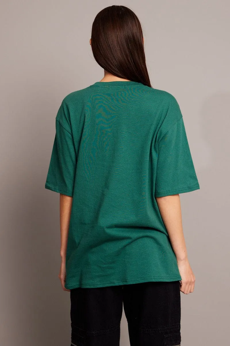 Green Graphic Tee Short Sleeve sold by Ally Fashion product image thumbnail 5