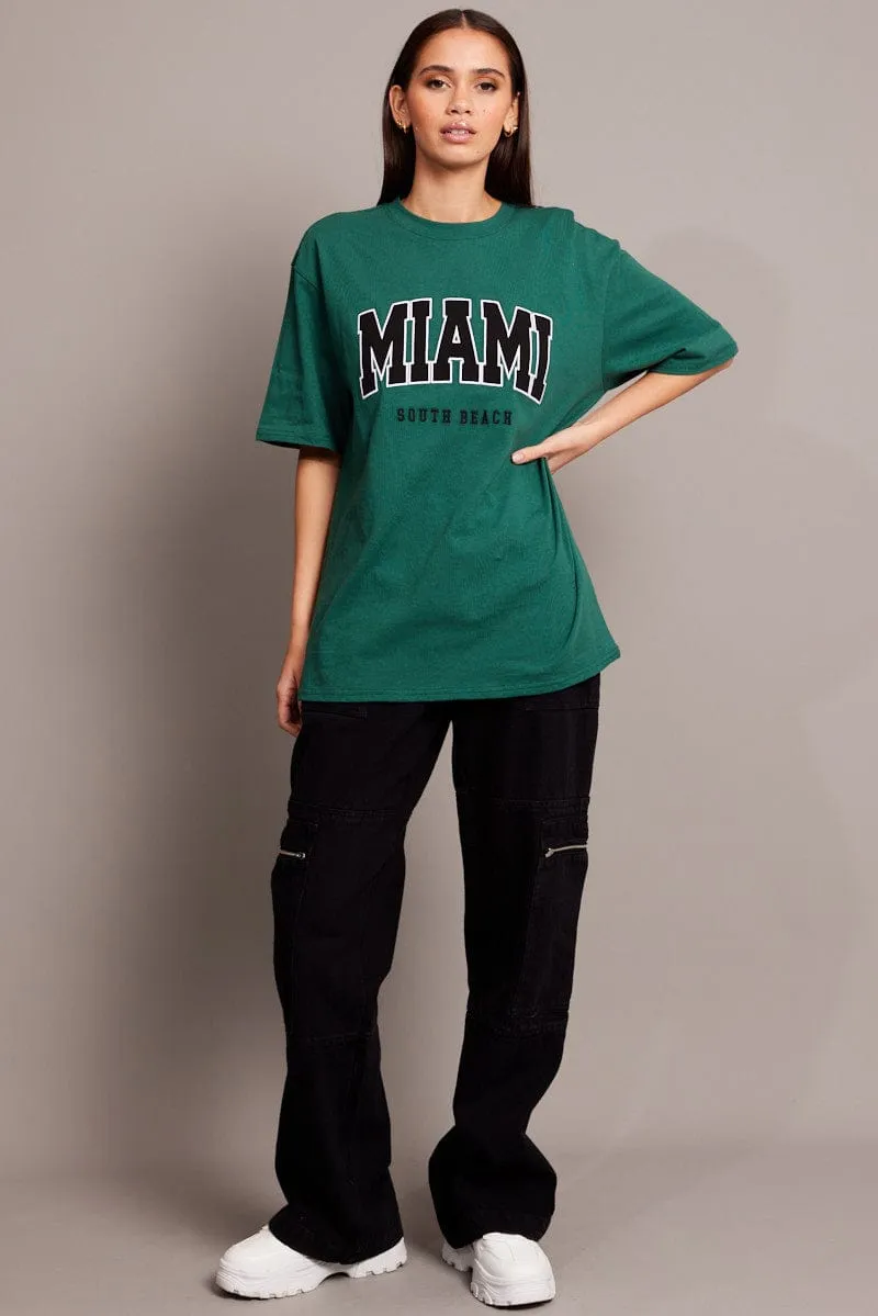 Green Graphic Tee Short Sleeve sold by Ally Fashion product image thumbnail 2