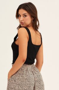 Black Crop Tank Top Scoop Neck sold by Ally Fashion