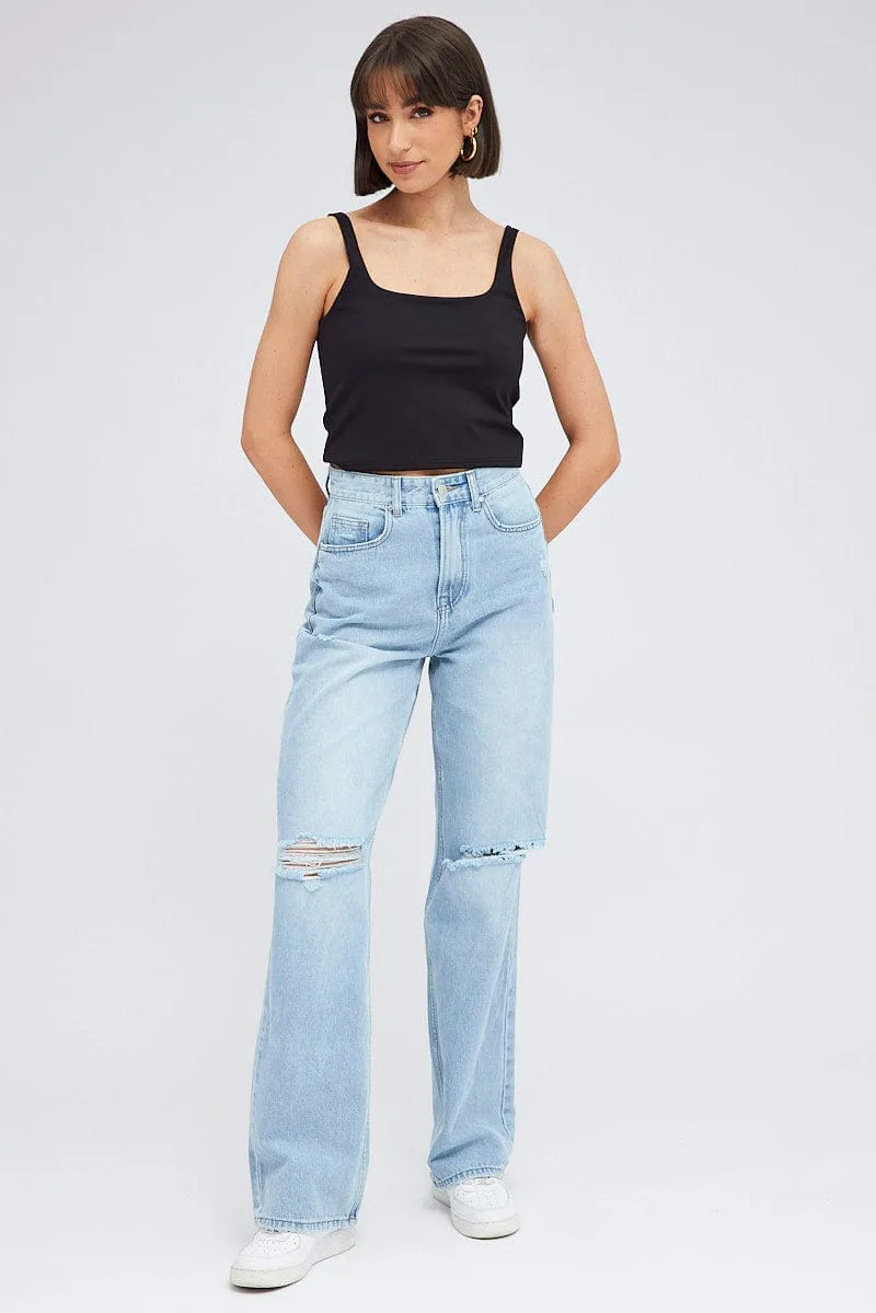 Black Tank Top Square Neck Supersoft sold by Ally Fashion product image thumbnail 2