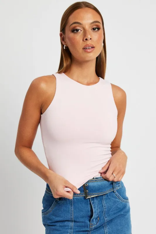 Pink Supersoft Tank Sleeveless sold by Ally Fashion