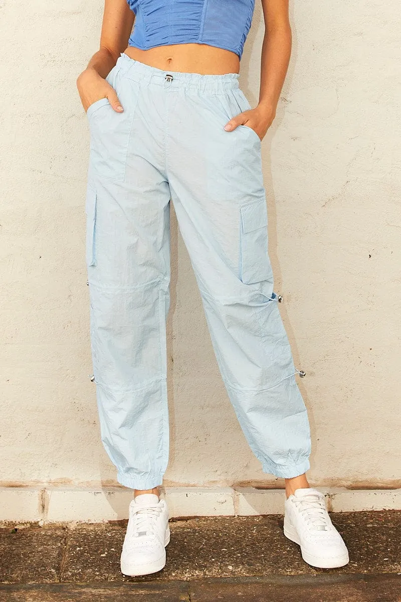 Blue Cargo Parachute Pants sold by Ally Fashion product image thumbnail 2