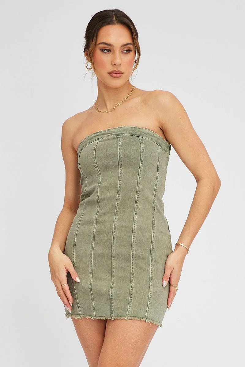 Denim Mini Dress Sleeveless Strapless Bodycon Denim sold by Ally Fashion product image thumbnail 3