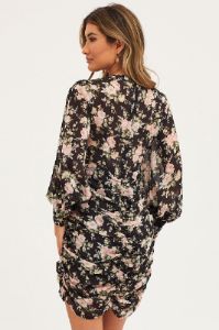 Print Dress Long Sleeve Mini Ruched sold by Ally Fashion