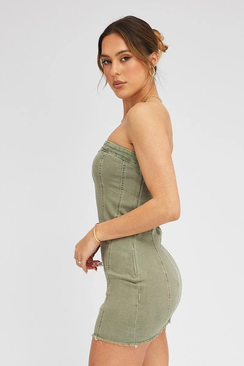 Denim Mini Dress Sleeveless Strapless Bodycon Denim sold by Ally Fashion product image thumbnail 4