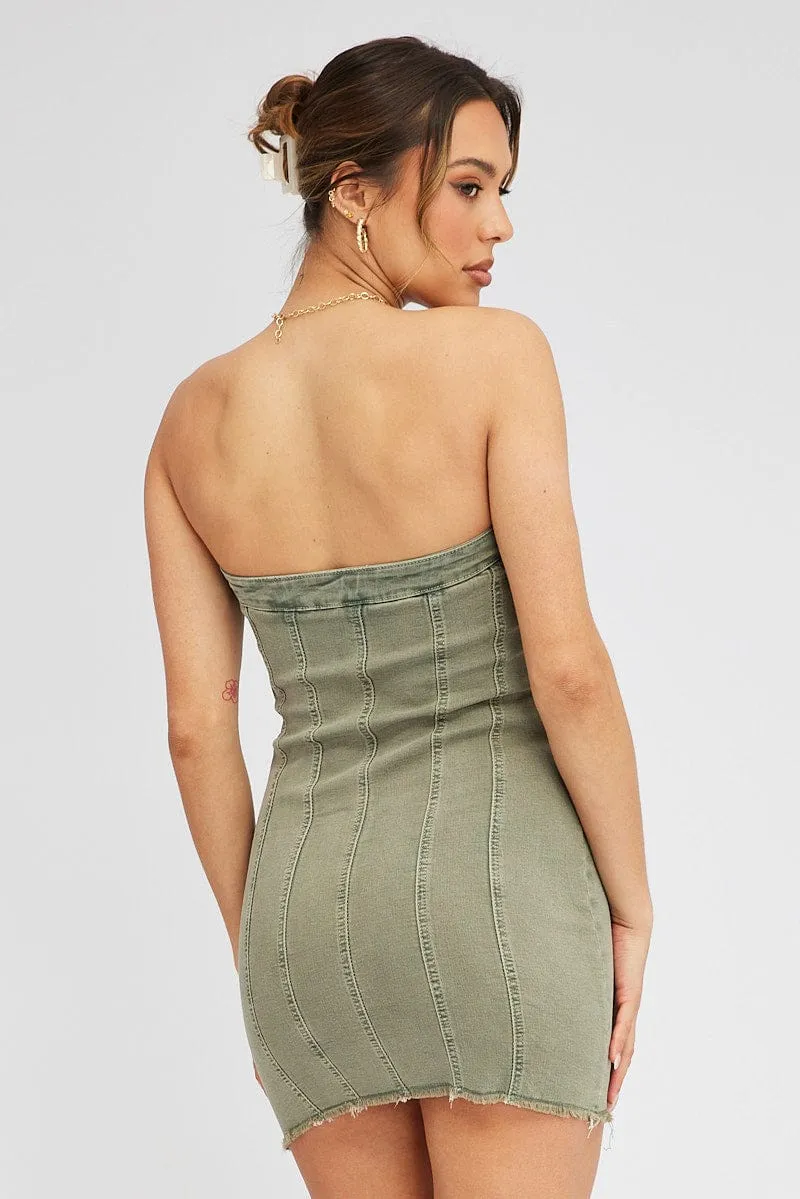 Denim Mini Dress Sleeveless Strapless Bodycon Denim sold by Ally Fashion product image thumbnail 5