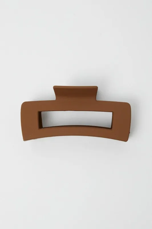 Brown Large Rectangle Claw Clip sold by Ally Fashion