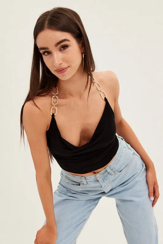 Black Halter Top Jersey sold by Ally Fashion