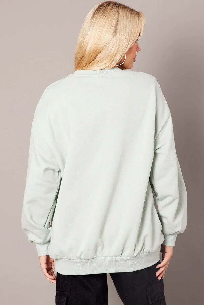 Green Graphic Sweater Long Sleeve sold by Ally Fashion product image thumbnail 5