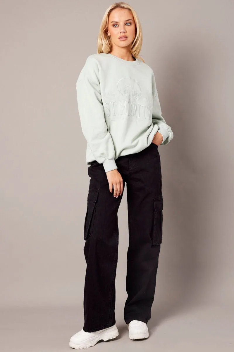 Green Graphic Sweater Long Sleeve sold by Ally Fashion product image thumbnail 2