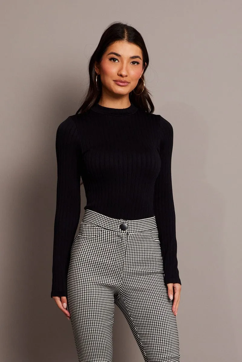 Black Top Long Sleeve High Neck Seamless sold by Ally Fashion product image thumbnail 3