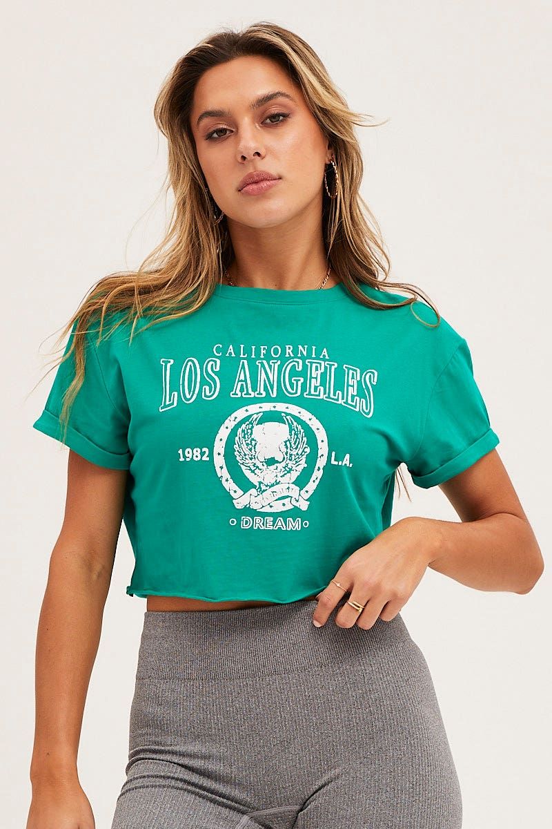 Green Crop T Shirt sold by Ally Fashion