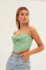 Green Corset Style Crop Top sold by Ally Fashion