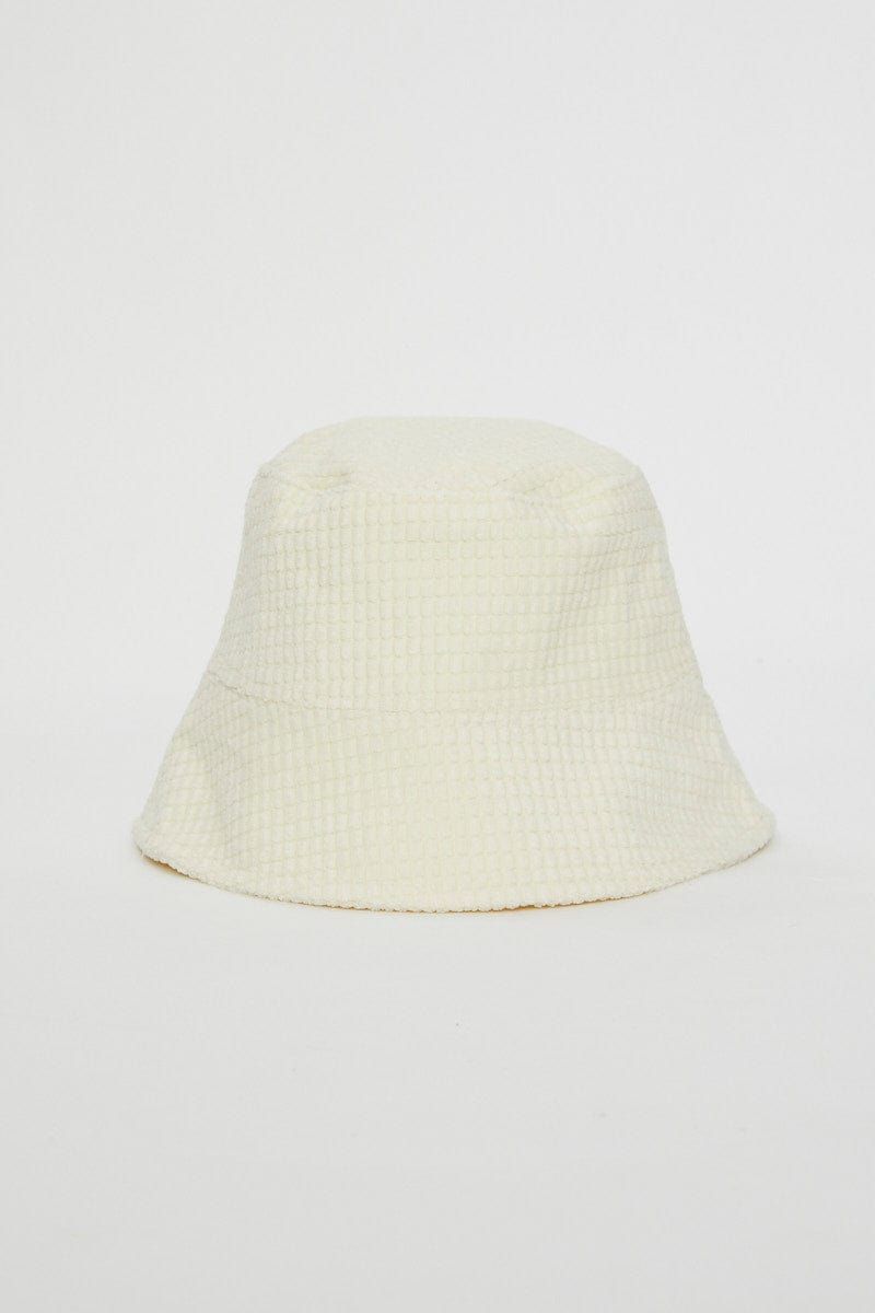 White Corduroy Bucket Hat sold by Ally Fashion product image thumbnail 2