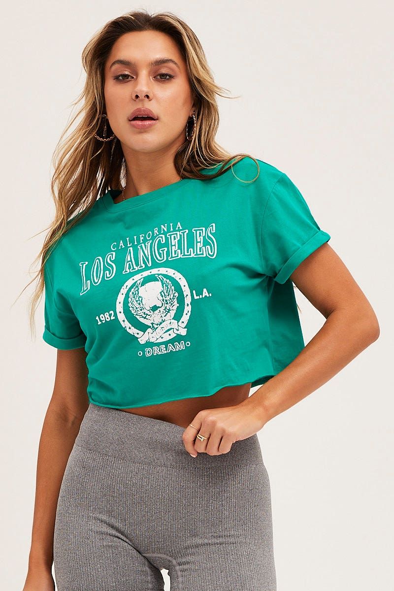 Green Crop T Shirt sold by Ally Fashion product image thumbnail 3