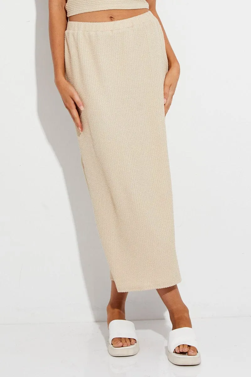 Beige Midi Skirt Bodycon sold by Ally Fashion product image thumbnail 2