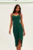 Green Midi Dress Sleeveless V Neck Wrap sold by Ally Fashion