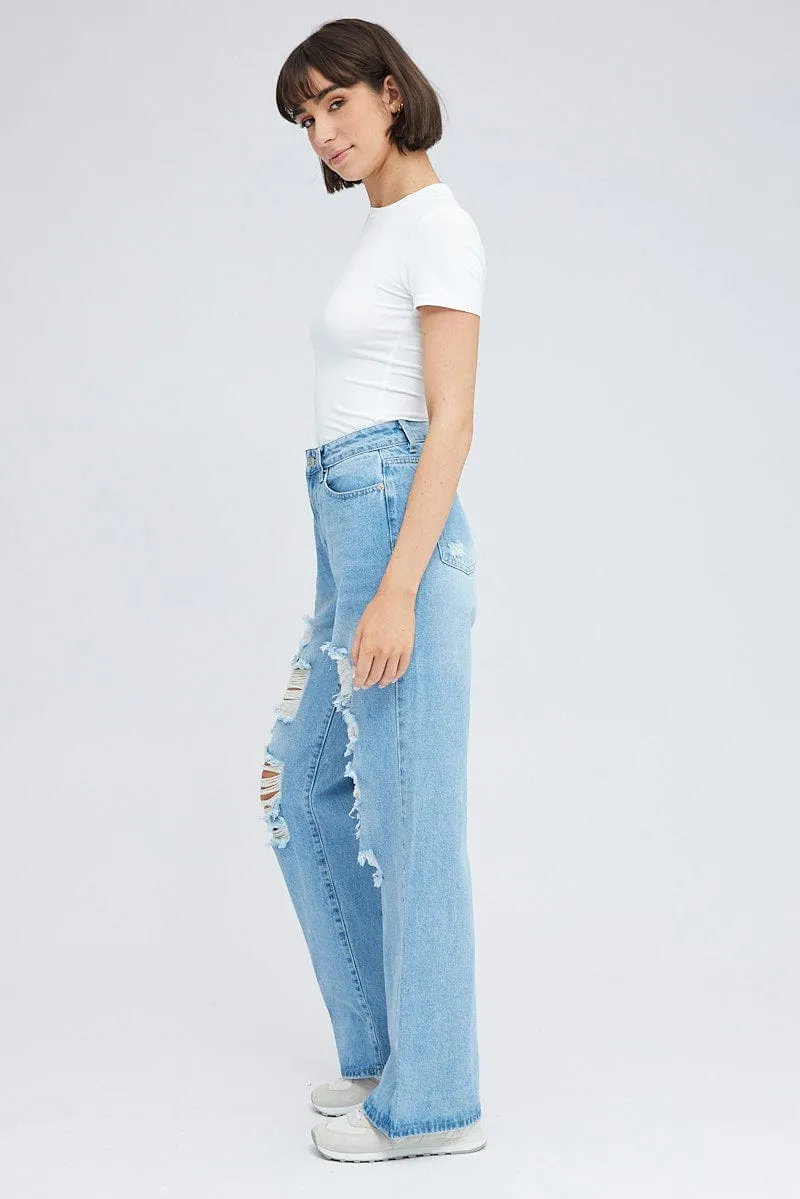 Denim 90's Wide Leg Jeans sold by Ally Fashion product image thumbnail 4
