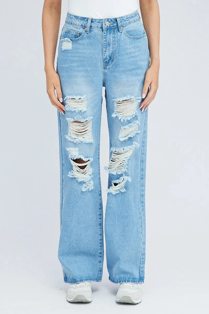 Denim 90's Wide Leg Jeans sold by Ally Fashion product image thumbnail 2
