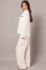 White Soft PJ Set Contrast Trim Long Leg Pyjama sold by Ally Fashion