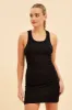 Black Prea Rib Tank Scoop Neck Dress sold by Ally Fashion
