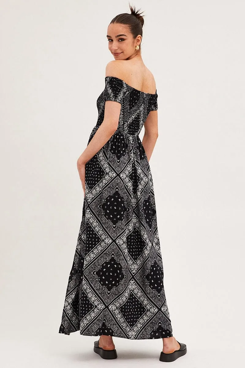 Black Boho Maxi Dress Off Shoulder sold by Ally Fashion product image thumbnail 5