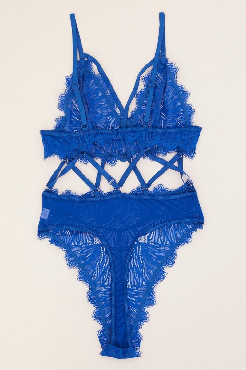 Blue Lace Lingerie Set sold by Ally Fashion product image thumbnail 3