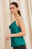 Blue Cami Top Sleeveless Cowl Neck Longline Satin sold by Ally Fashion