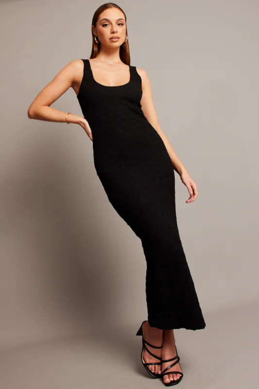 Black Bodycon Dress Sleeveless Textured sold by Ally Fashion