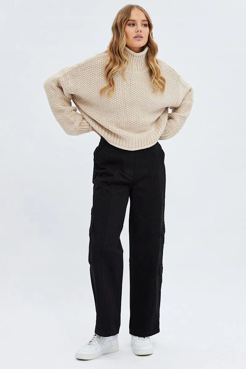 Black Cargo Pants Low Rise sold by Ally Fashion