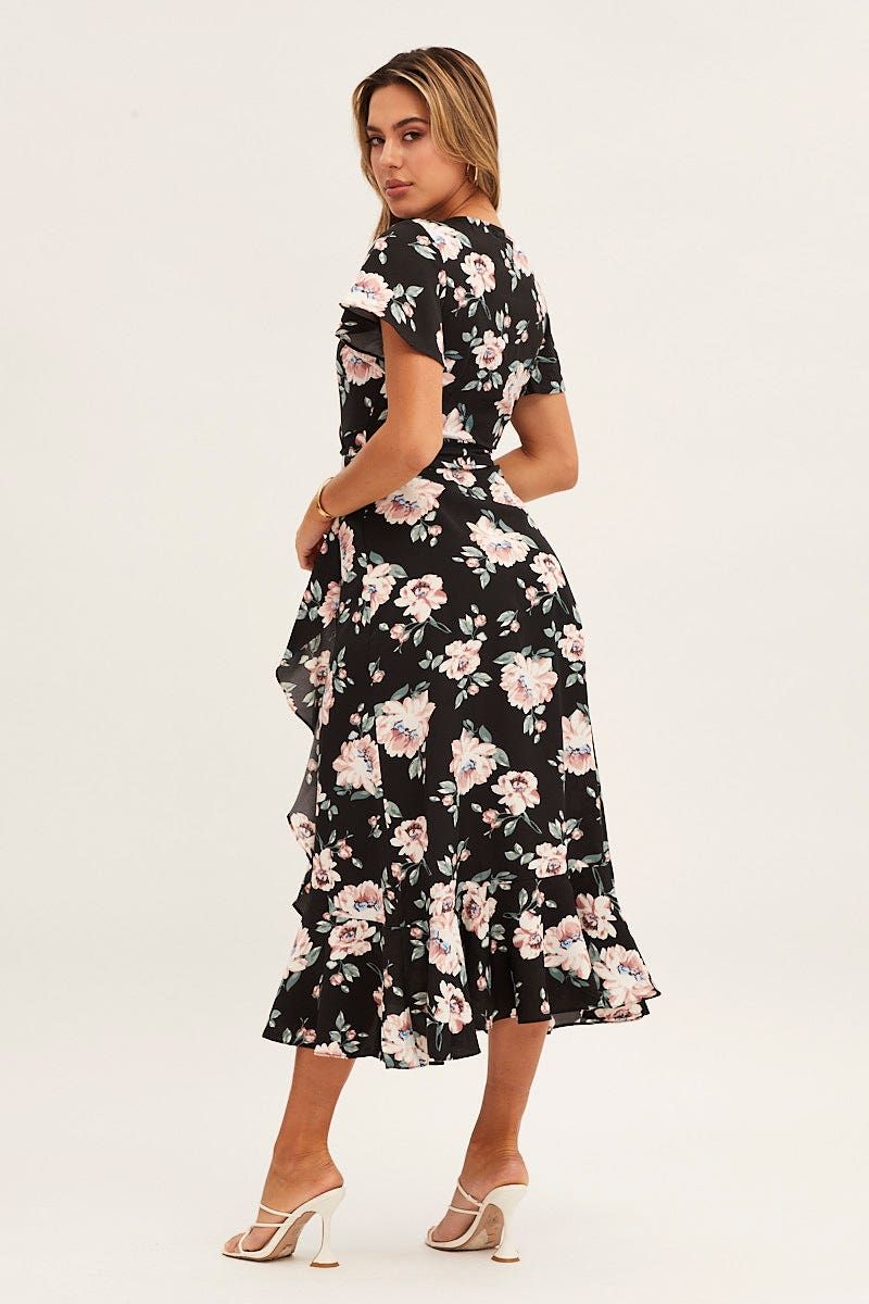 Print Wrap Midi Dress sold by Ally Fashion product image thumbnail 5