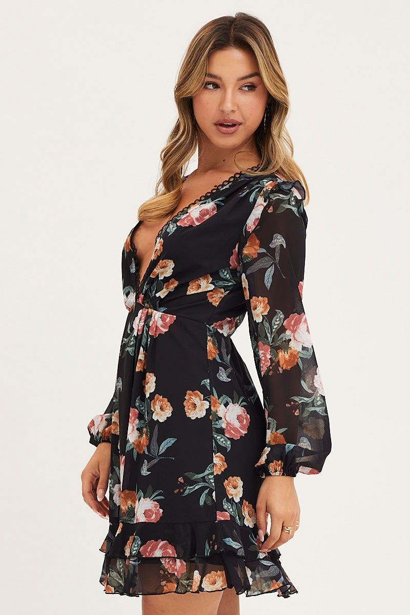 Print Dress Long Sleeve Mini sold by Ally Fashion product image thumbnail 4