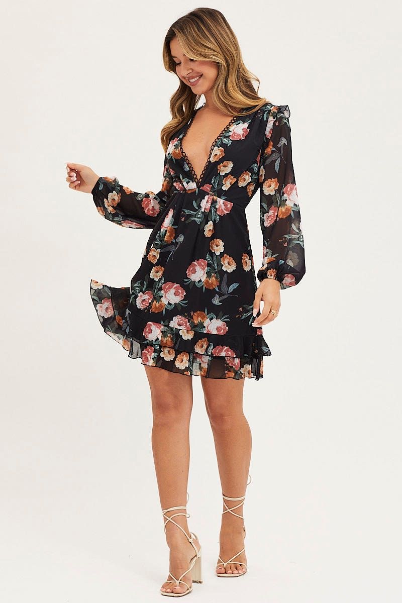 Print Dress Long Sleeve Mini sold by Ally Fashion product image thumbnail 2