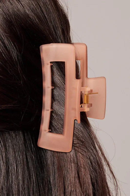 Brown Large Rectangle Claw Clip Frosted sold by Ally Fashion