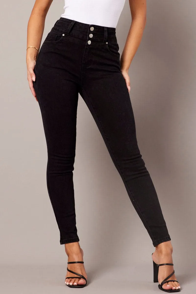 Black Skinny Jean High Waist sold by Ally Fashion product image thumbnail 3