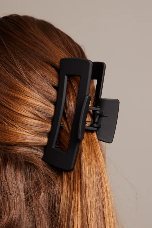 Black Large Rectangle Claw Clip sold by Ally Fashion