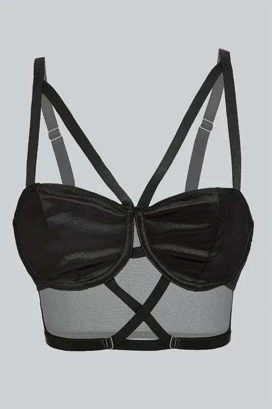 Black Strappy Bralette sold by Ally Fashion
