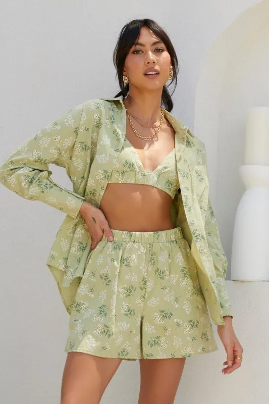 Print Crop Bralette Sleeveless sold by Ally Fashion
