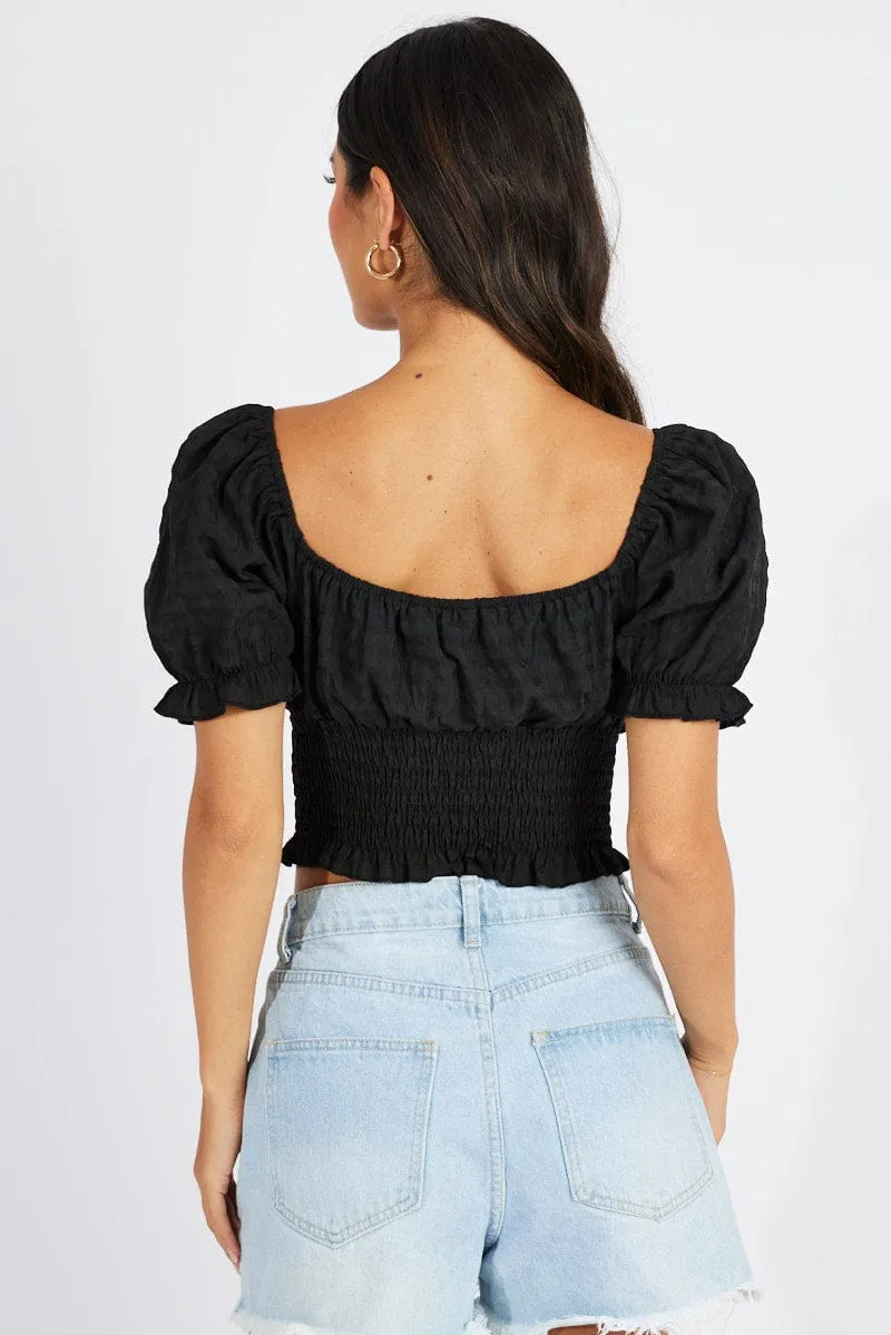 Black Crop Top Short Sleeve sold by Ally Fashion product image thumbnail 5