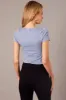 Blue T Shirt Short Sleeve Crew Neck Seamless sold by Ally Fashion